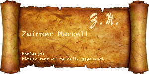 Zwirner Marcell névjegykártya